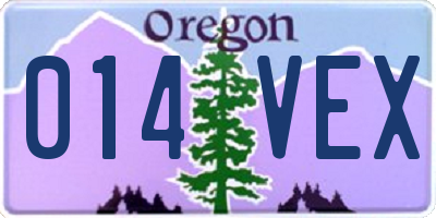 OR license plate 014VEX