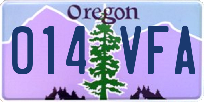 OR license plate 014VFA