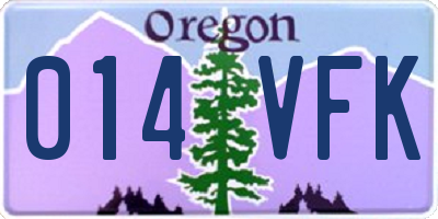 OR license plate 014VFK