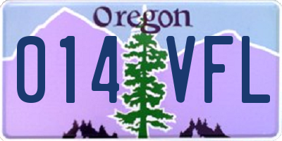 OR license plate 014VFL