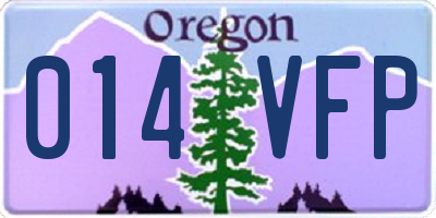 OR license plate 014VFP