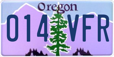 OR license plate 014VFR