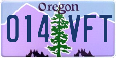 OR license plate 014VFT