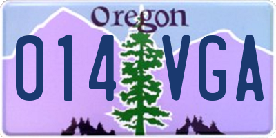 OR license plate 014VGA