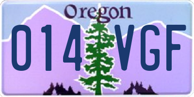 OR license plate 014VGF