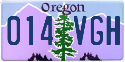 OR license plate 014VGH