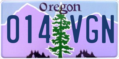 OR license plate 014VGN