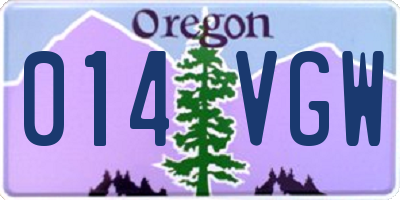 OR license plate 014VGW