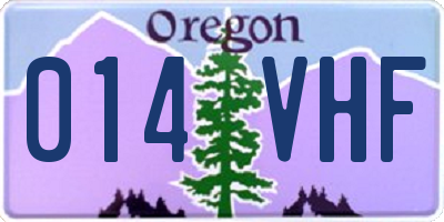 OR license plate 014VHF