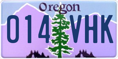 OR license plate 014VHK