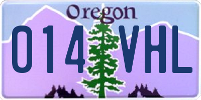 OR license plate 014VHL