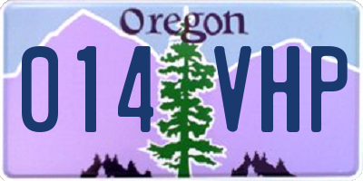 OR license plate 014VHP