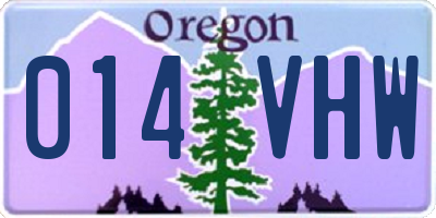 OR license plate 014VHW