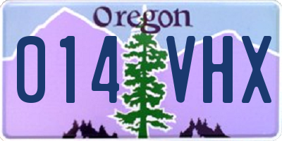 OR license plate 014VHX