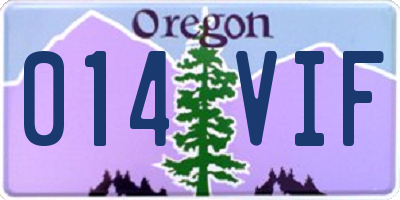 OR license plate 014VIF
