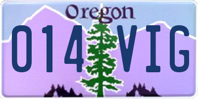 OR license plate 014VIG