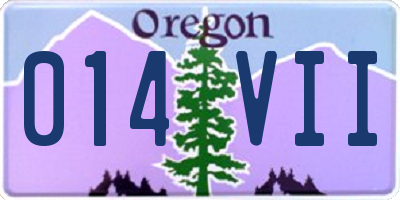 OR license plate 014VII