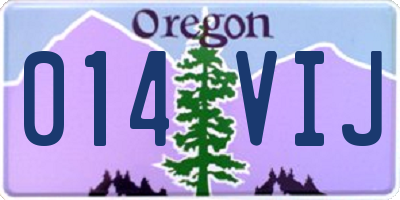 OR license plate 014VIJ