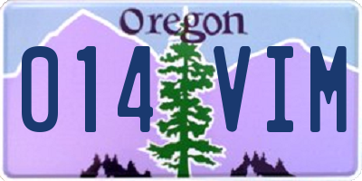 OR license plate 014VIM