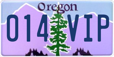 OR license plate 014VIP