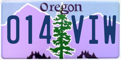 OR license plate 014VIW