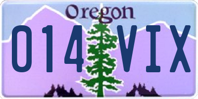 OR license plate 014VIX