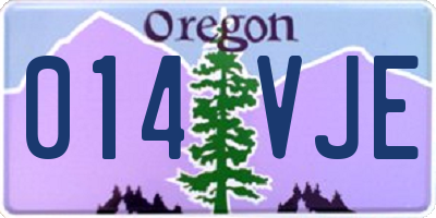 OR license plate 014VJE