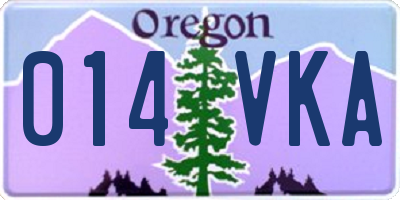 OR license plate 014VKA