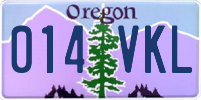 OR license plate 014VKL