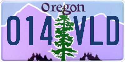 OR license plate 014VLD