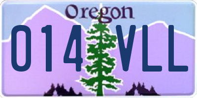 OR license plate 014VLL