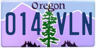 OR license plate 014VLN