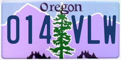 OR license plate 014VLW