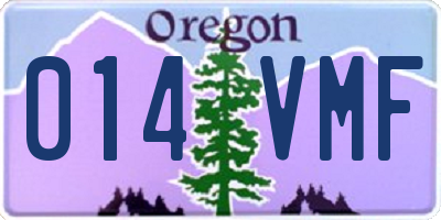 OR license plate 014VMF