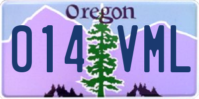 OR license plate 014VML