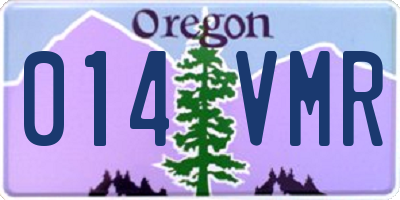 OR license plate 014VMR