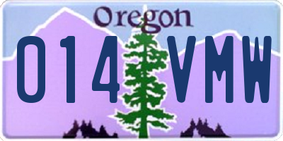 OR license plate 014VMW