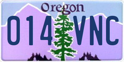 OR license plate 014VNC
