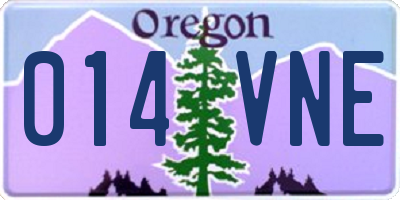 OR license plate 014VNE