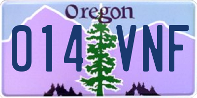 OR license plate 014VNF
