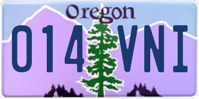 OR license plate 014VNI
