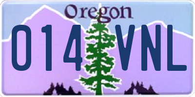 OR license plate 014VNL