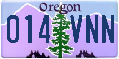 OR license plate 014VNN