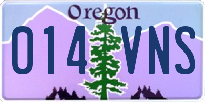 OR license plate 014VNS