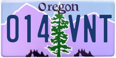 OR license plate 014VNT
