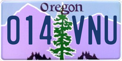 OR license plate 014VNU