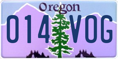 OR license plate 014VOG