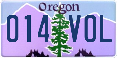OR license plate 014VOL