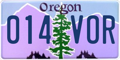 OR license plate 014VOR