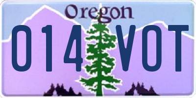 OR license plate 014VOT